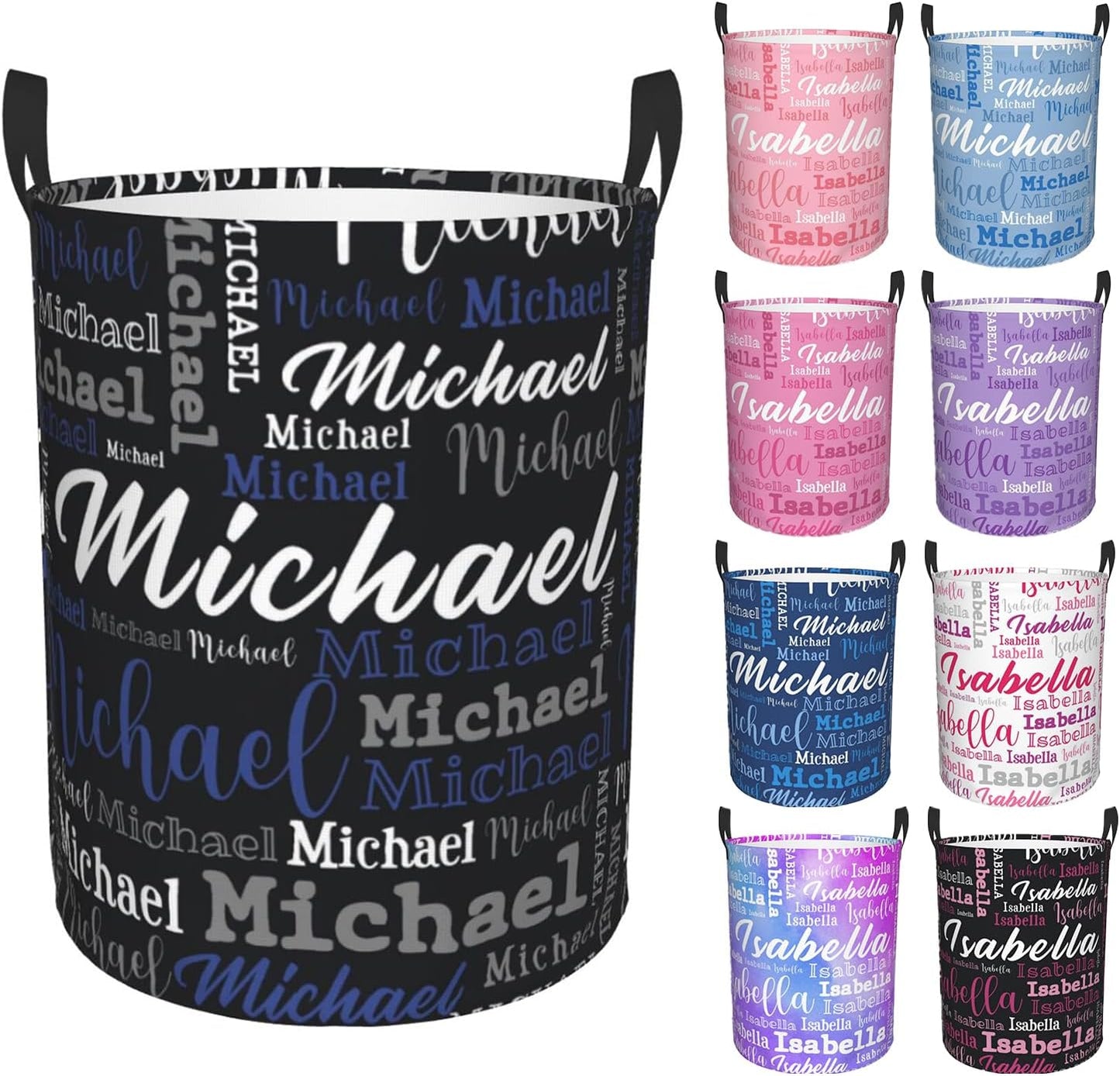 Custom Name Laundry Hamper, Personalized Laundry Baskets with Name for Boys Girls Women Men, Customized Collapsible Dirty Clothes Hamper Easy Storage Gifts for Bedroom Bathroom Living Room