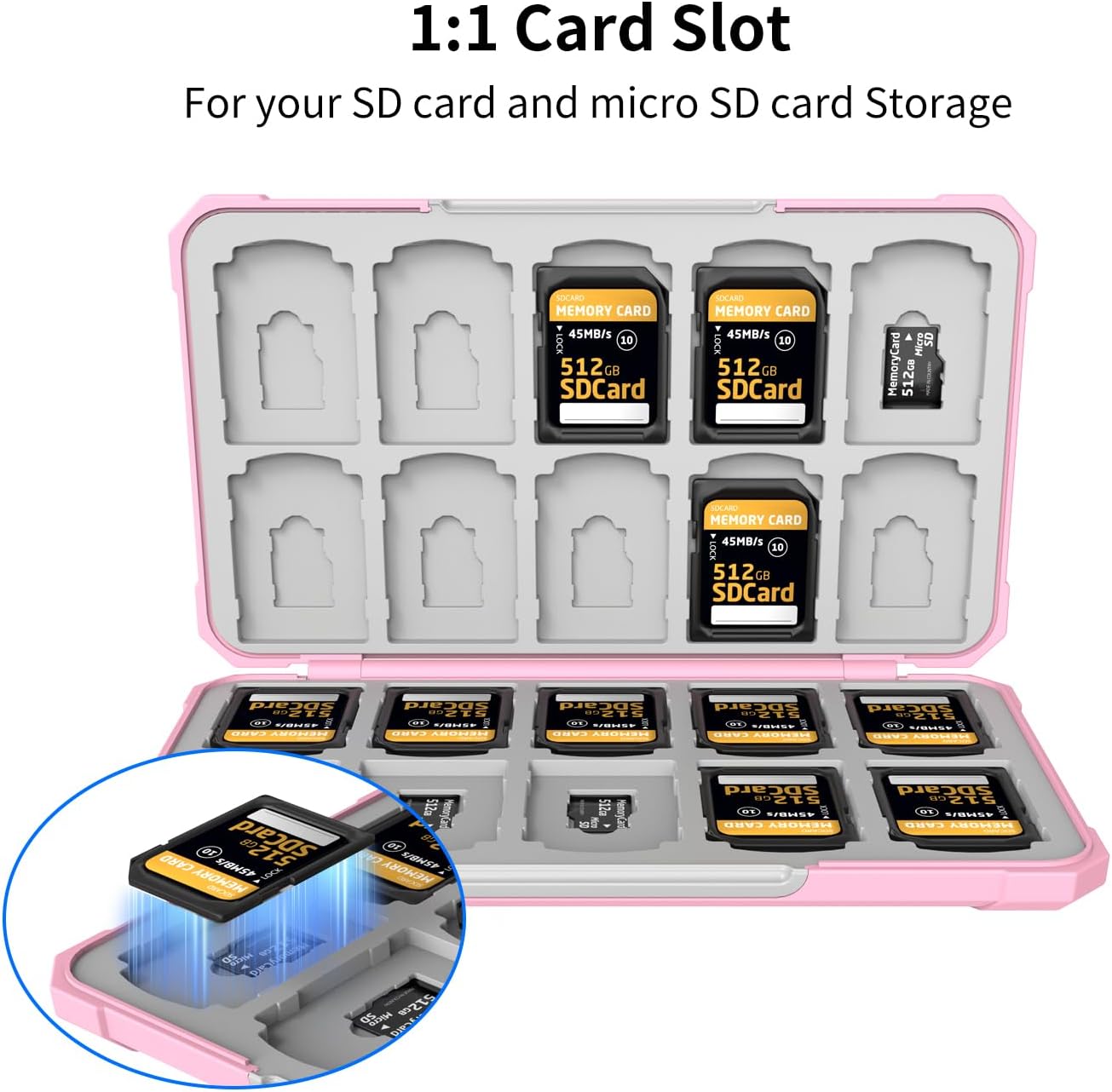 Memory Card Case with 40 Slots for 20 Micro SD SDXC SDHC TF Cards and 20 SD SDXC SDHC Cards,Anyskill SD Card Holde Features a Portable and Compact Design