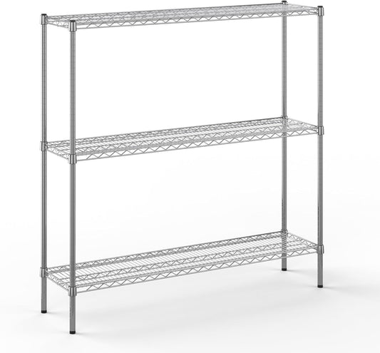 14" Deep x 54" Wide x 54" Height Wire Shelving Kit | 3-Tier | NSF Commercial Storage Rack Unit