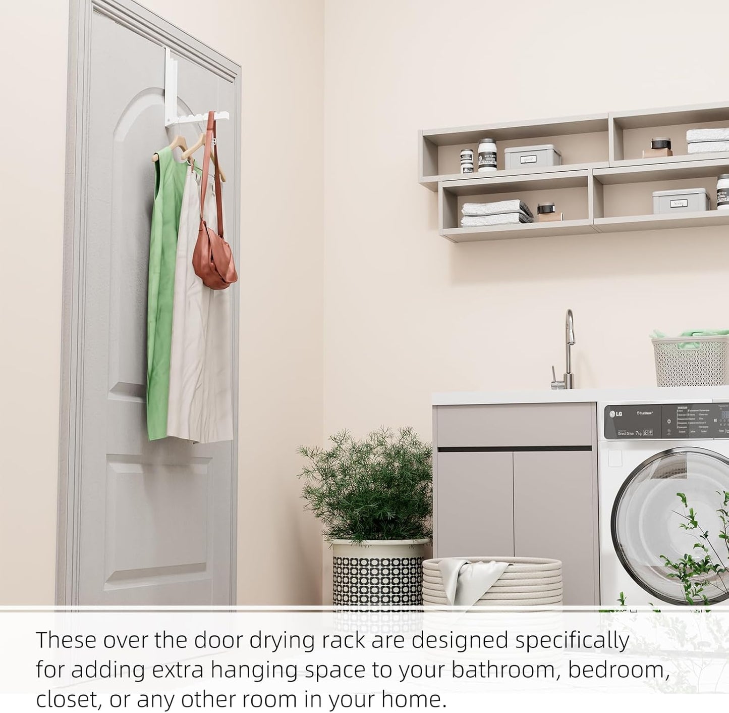 Over The Door Hanger Folding Clothes Drying Rack, Folding Hanging Coat Rack for Indoor Laundry Room Compact Small Space Foldable Portable Clothing Hanger Hook Collapsible- 4 Pack(White)