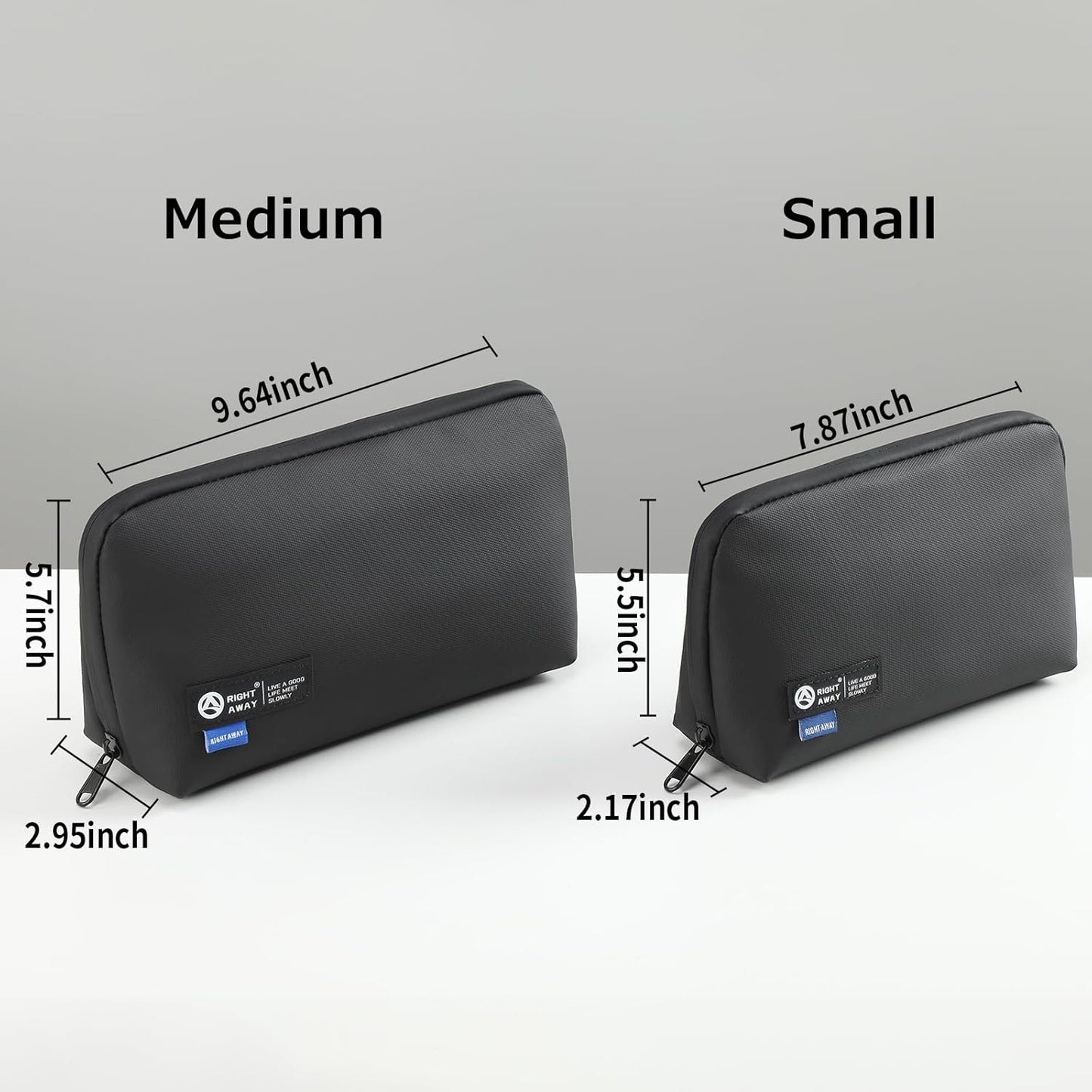 RIGHT AWAY Travel Tech Pouch，Waterproof Cord Case，Electronics Organizer Travel Case，Cable Organizer Storage Bag For Phone, Charger, Accessories(BLACK)
