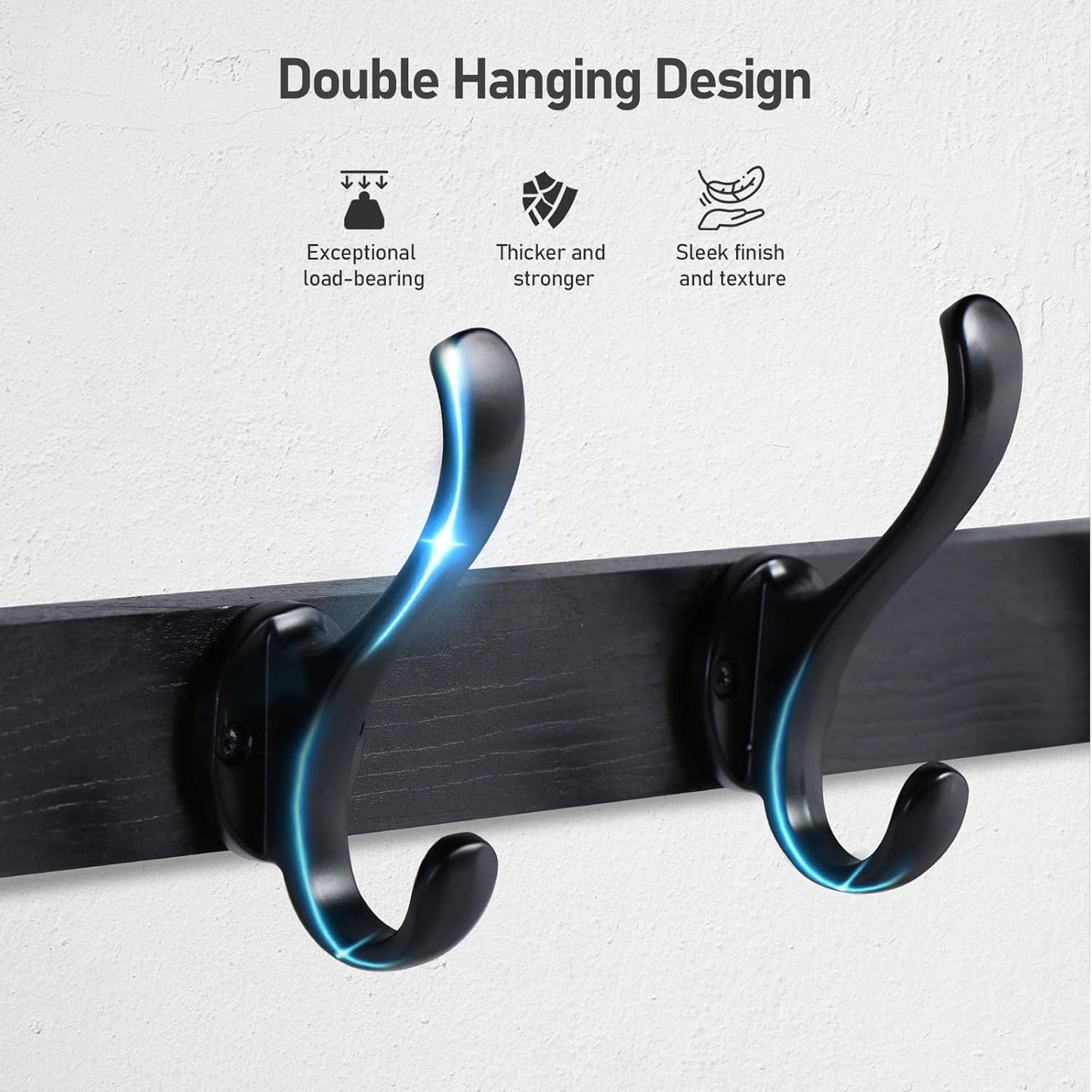 Tatub 29'' Coat Rack Wall Mount with Shelf, Wood Wall Hooks with Storage, Entryway Shelf with 5 Coat Hangers for Bathroom, Living Room, Bedroom, Black