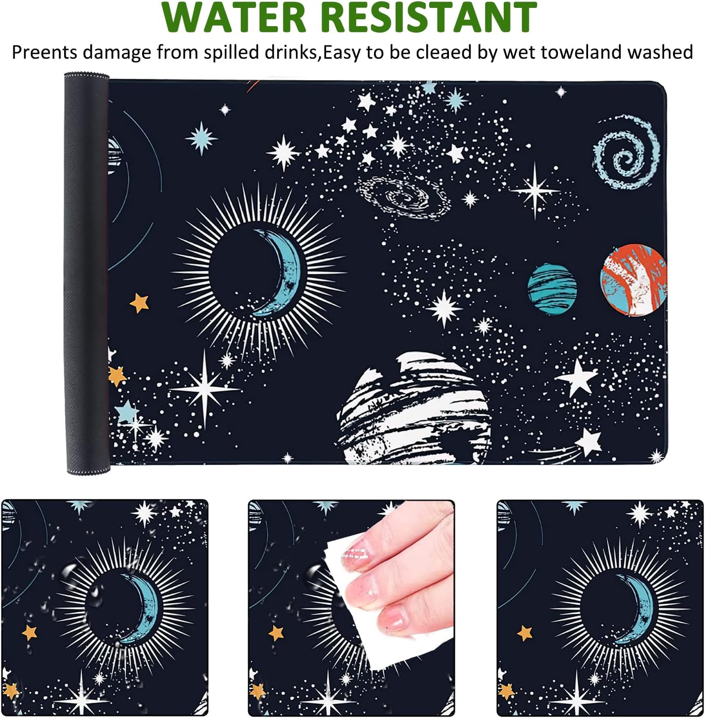 Space Galaxy Gaming Mouse Pad XXL Large Desk Mouse Pad Keyboard Mat with Stitched Edges Waterproof Non-Slip Desk Mat for Laptop,Keyboard,Computer 35.4 * 15.7 Inch