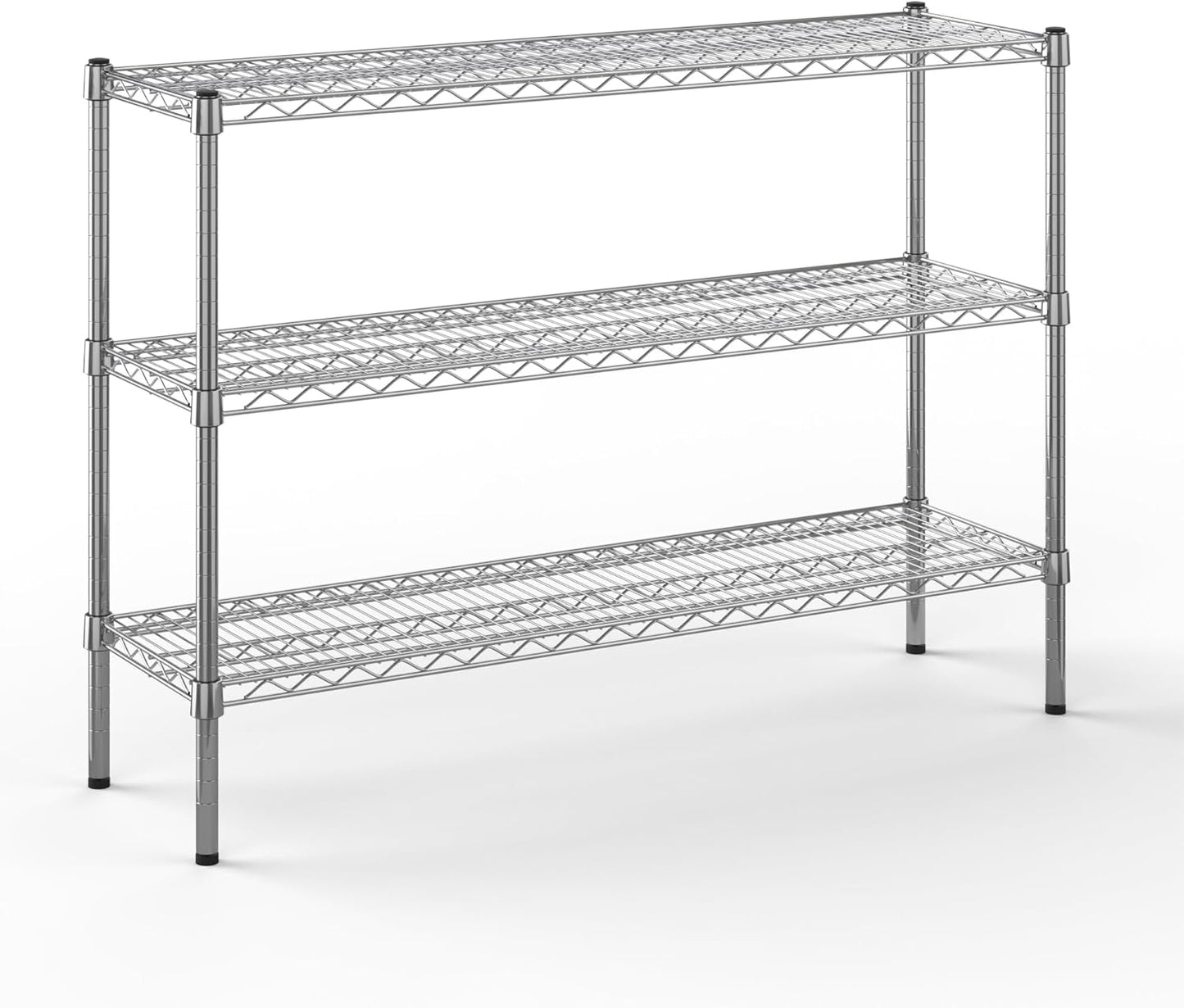 14" Deep x 48" Wide x 34" Height Wire Shelving Kit | 3-Tier | NSF Commercial Storage Rack Unit