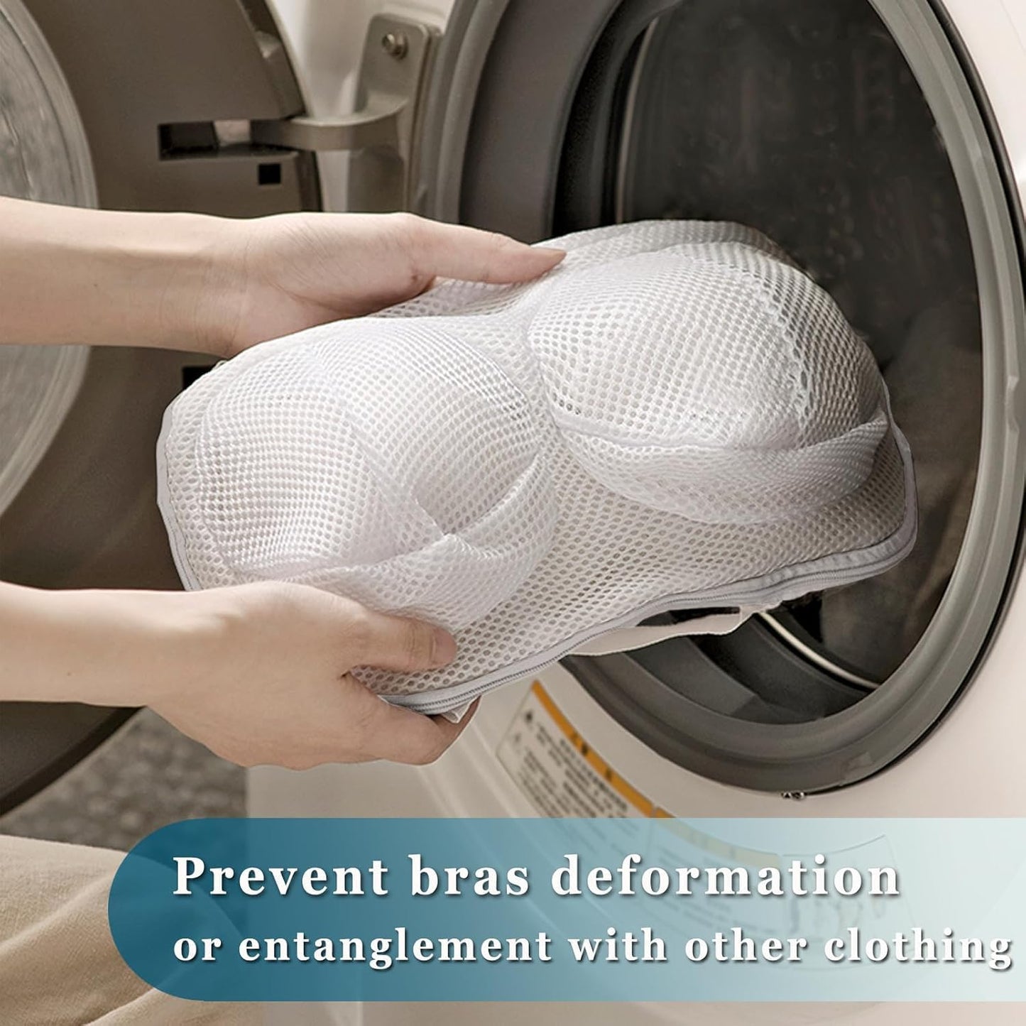 4 Pack Large Bra Laundry Bags for Washing Machine, Lingerie Bag for Washing Delicates Underwear Brassiere, Bra Washer Protector for Laundry (White 4 pack)