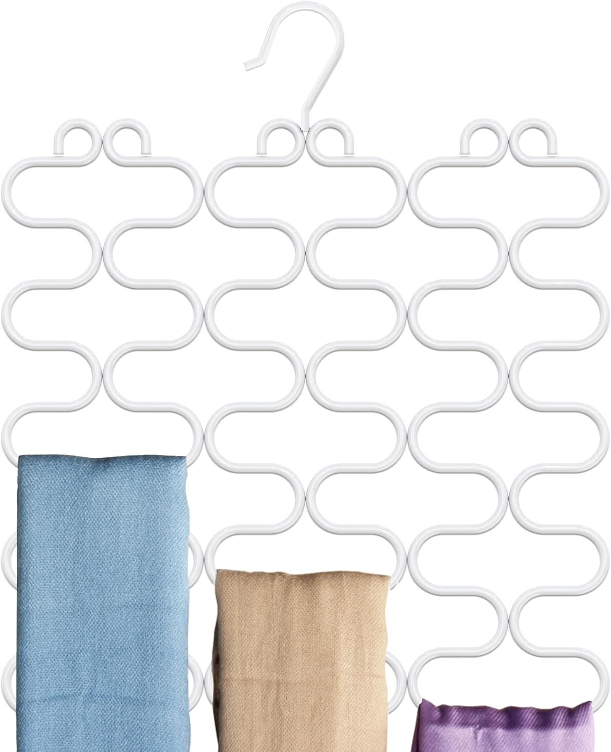 Deco Brothers Scarf Hanger for Closet, 23 Loop, White