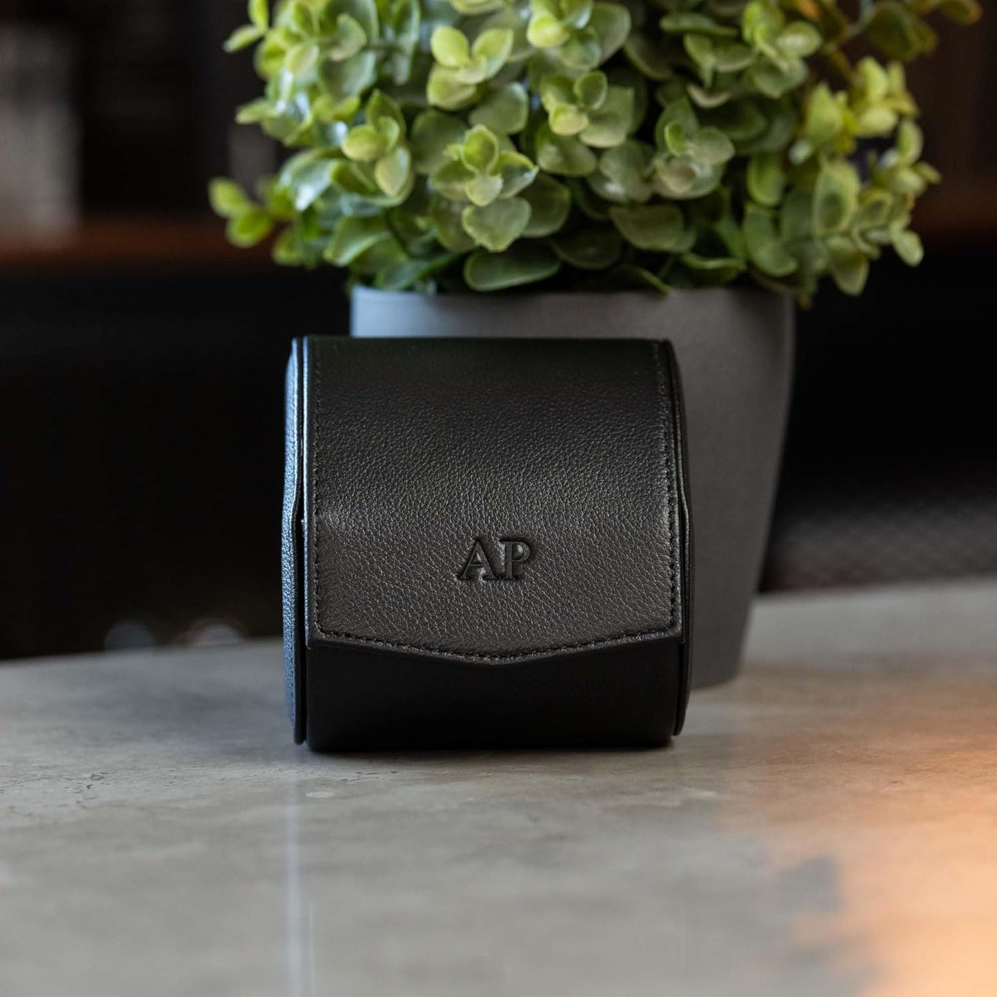 DailyWatch | Personalized Watch Roll Travel Case For 1 Watches - Handmade Genuine Leather Travel Case With Custom Engraving of Name or Initials - Black Cherry