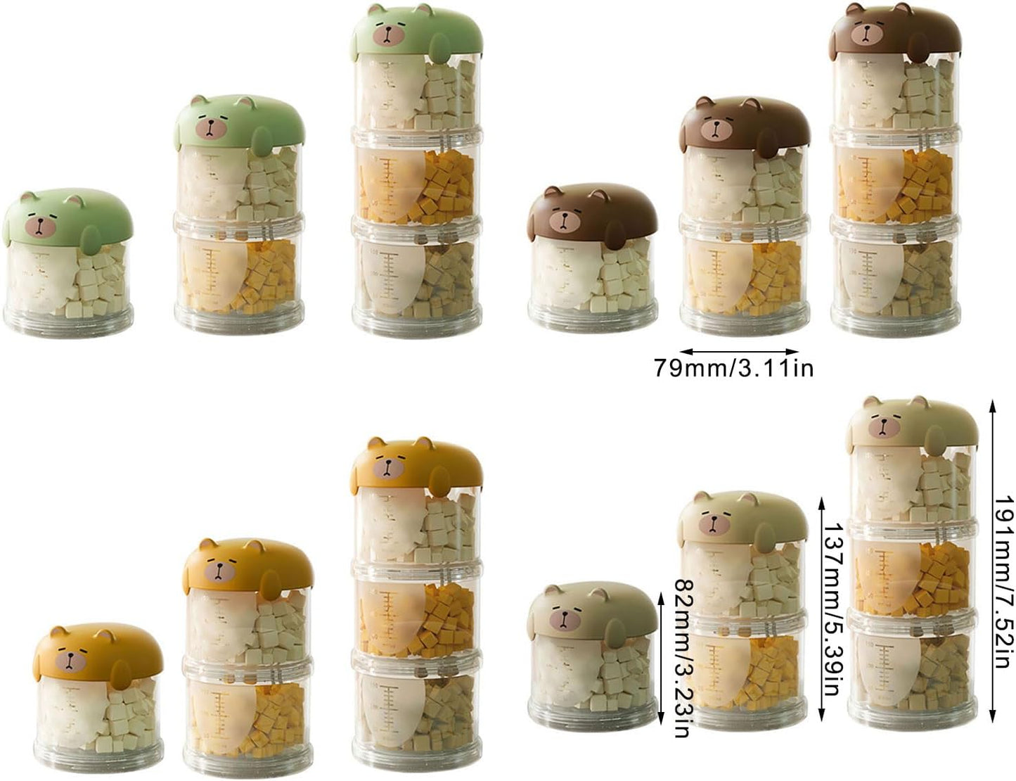 Visible Tiered Pet Treat Storage Box with Cartoon Design Cover for Dry Food and Accessories Feeding Accessories
