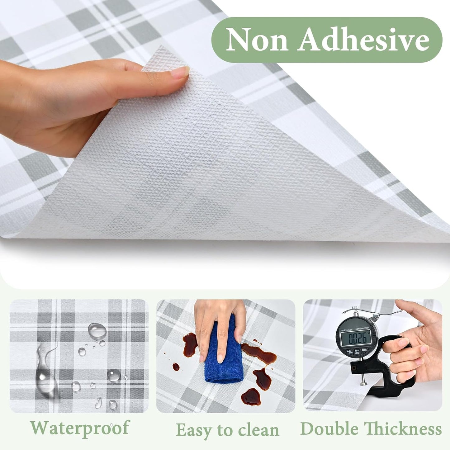 Drawer and Shelf Liner for Kitchen Cabinet: 12 in X 30 Ft Non Slip Waterproof Shelf Paper Non Adhesive Refrigerator Liners Light Grey Lattice Easy Liners for Bathroom