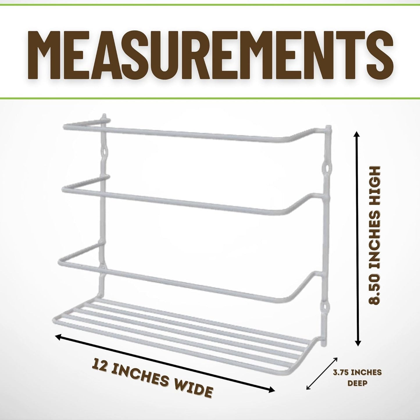Evelots Kitchen Wrap Organizer - 2 Pack - Hold up to 4 Plastic, Foil, Paper, Wax - Cabinet Door, Wall Rack Basket - Sandwich, Freezer, Food Bag Storage - Laundry Supplies - Chrome Finished Metal