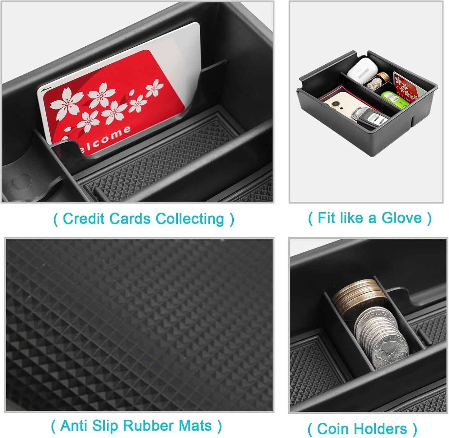 CDEFG for 2025 2026 Hyundai Tucson Center Console Organizer for 2025 2026 Hyundai Tucson (SE/SEL/XRT) Accessories Middle Console Armrest Storage Box(Not for PHEV/Limited/N-Line Models)
