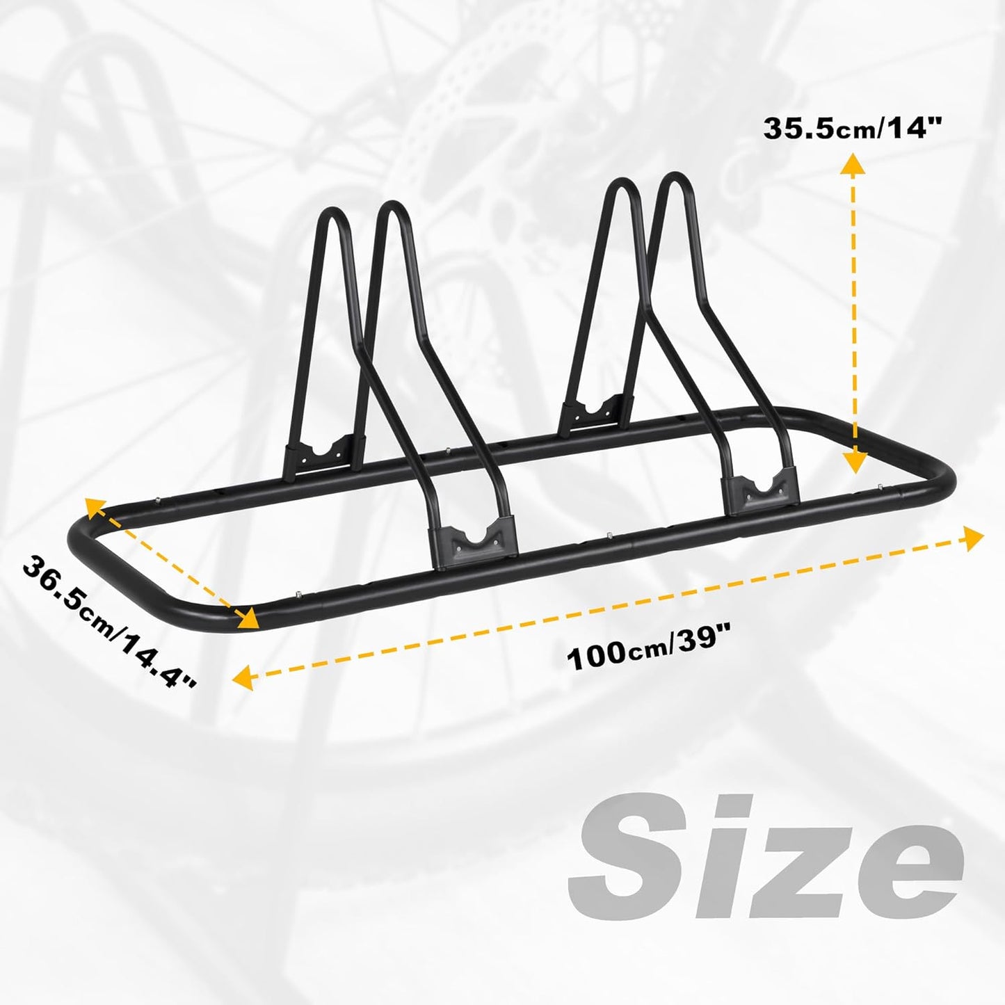 CyclingDeal Bicycle Floor Parking Rack Stand - for Mountain MTB Road Bike - Indoor Home Garage Storage - Upgraded 2 Bikes