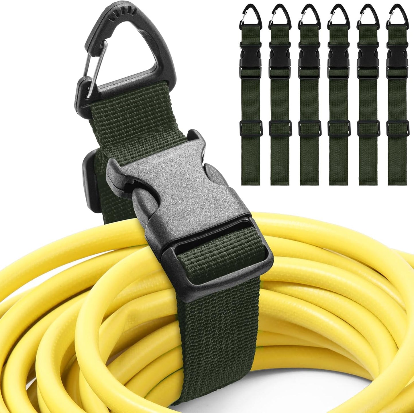 6 Pack 17 Inch Adjustable Extension Cord Holder Organizer with Triangle Clips for Garage Organization and Storage Heavy Duty Extension Cord Hanger for Men Workshop (Dark Green)