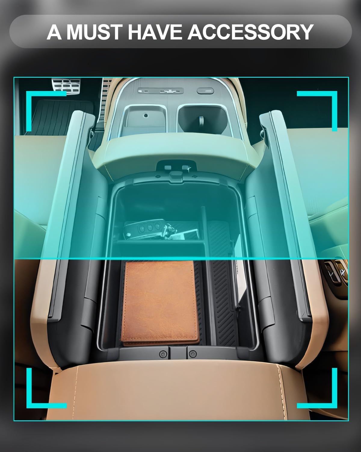 CDEFG for 2026 Hyundai Palisade Center Console Organizer for 2026 Hyundai Palisade Accessories Middle Console Armrest Storage Box (Only for 7-Seater Split Armrest)