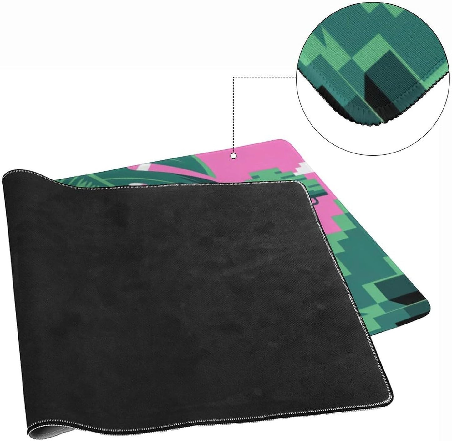 Pixel Plant Power Large Mouse Pad, Cool Gaming Desk Mat, XXL Keyboard Desk Pad Mat for Desktop, 35.4"x15.7" Non-Slip Base Big Mousepad with Stitched Edges