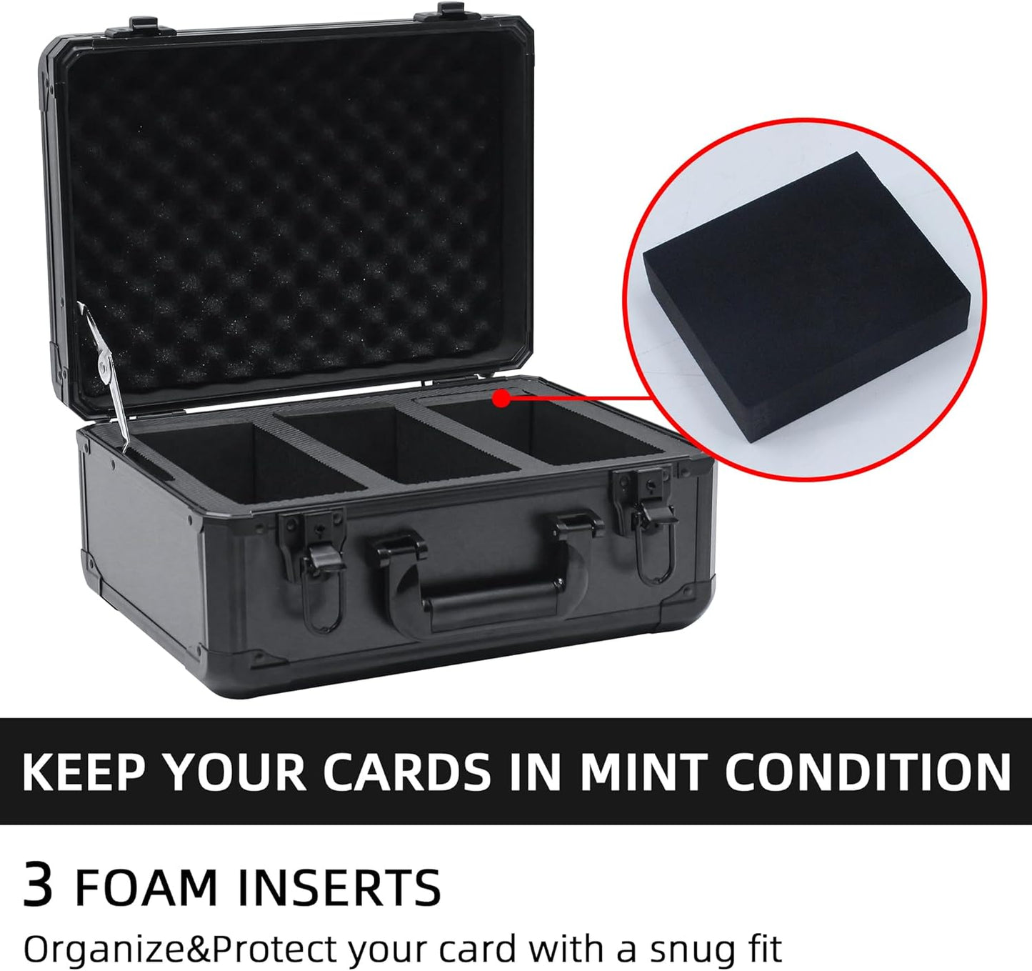 Graded Card Storage Box; Durable Sports, PSA Card Storage Case- Trading Card Storage Box - PSA Slab Case For Top Loaders (BLACK, 14.17x11.2x7 inches)