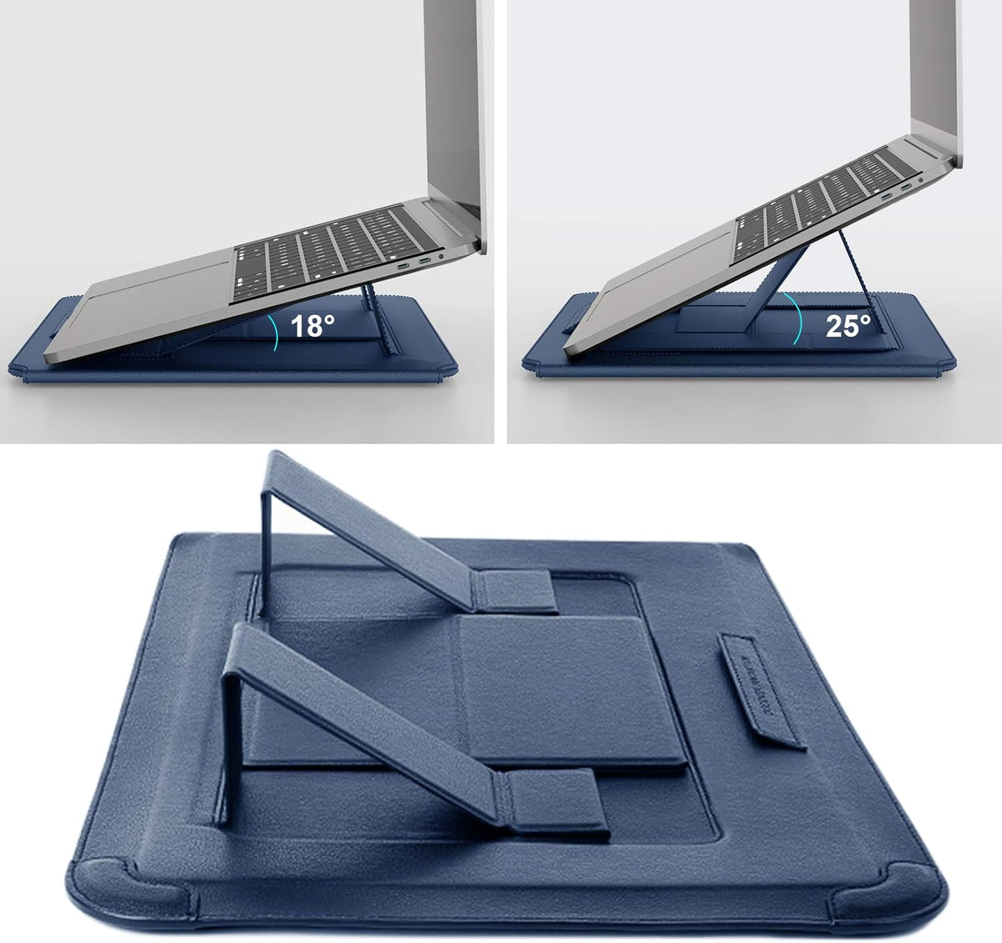 Nillkin Laptop Sleeve 15.6 inch, MacBook Sleeve with Adjustable Stand & Mouse Pad, 2 Stand Modes, 15 inch Laptop Case, Slim MacBook Accessories for Samsung/Surface/Chromebook/HP 13-15.6 inch, Blue
