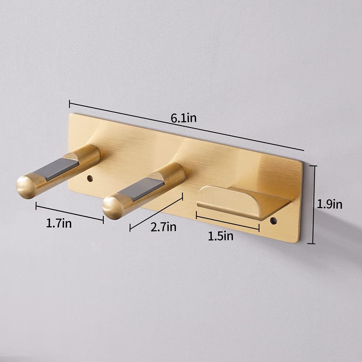 Hair Dryer Holder, Self Adhesive Blow Dryer Holder, Stainless Steel Hair Dryer Stand, Hair Dryer Holder Wall Mounted Compatible with Dyson Blow Dryer Gold