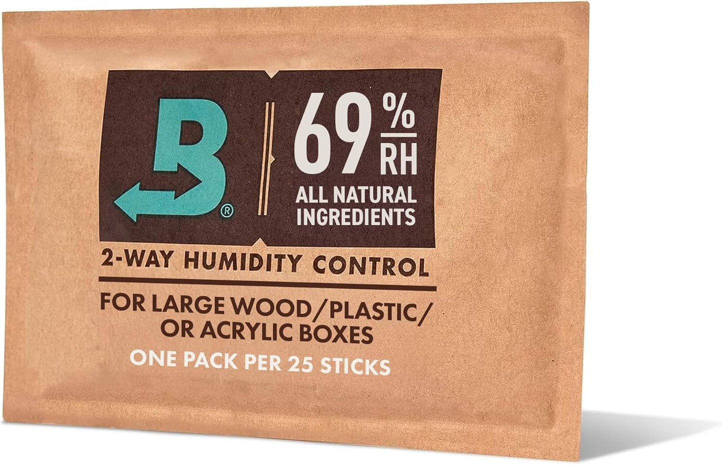 Boveda 69% Two-Way Humidity Control Pack for Storing Up to 25 Items – Size 60 – Single – Plastic & Wood Humidifier Boxes & Zip Lock Bags – Moisture Absorber – Humidifier Pack – Individually Wrapped