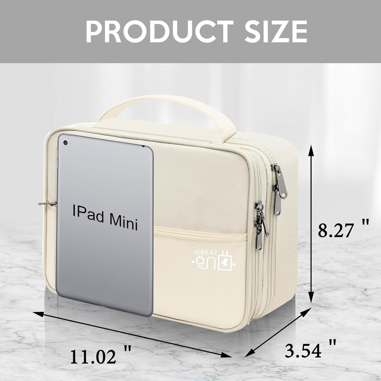 CILLA Electronic Organizer Travel Case, Travel Cord Organizer Case Portable Waterproof Cable Organizer Bag for Charger, Cord, USB, Power Bank, Earphone