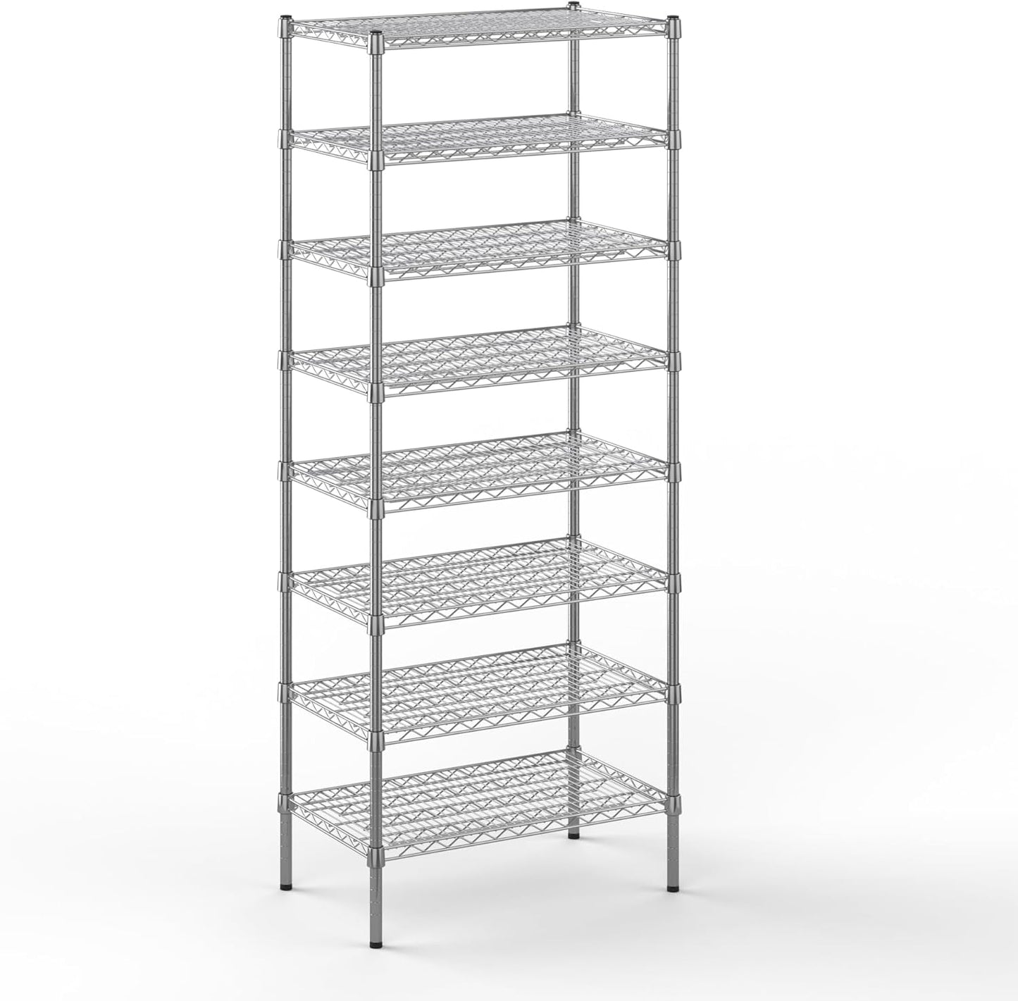 18" Deep x 30" Wide x 74" Height Wire Shelving Kit | 8-Tier | NSF Commercial Storage Rack Unit