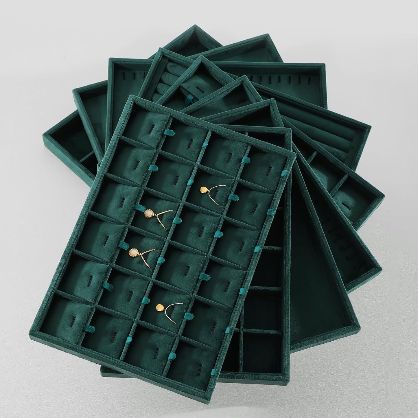 Necklace Display Tray, Velvet Jewelry Organizer, Premium Pendant Display,Luxury Earrings Organizer,Green Necklace Organizer