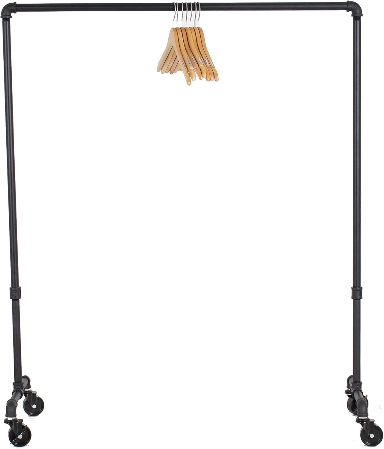 William Roberts Vintage Industrial Heavy Duty Hanging Rod Garment Rolling Closet Organizer Rack (48 in., Wheels)