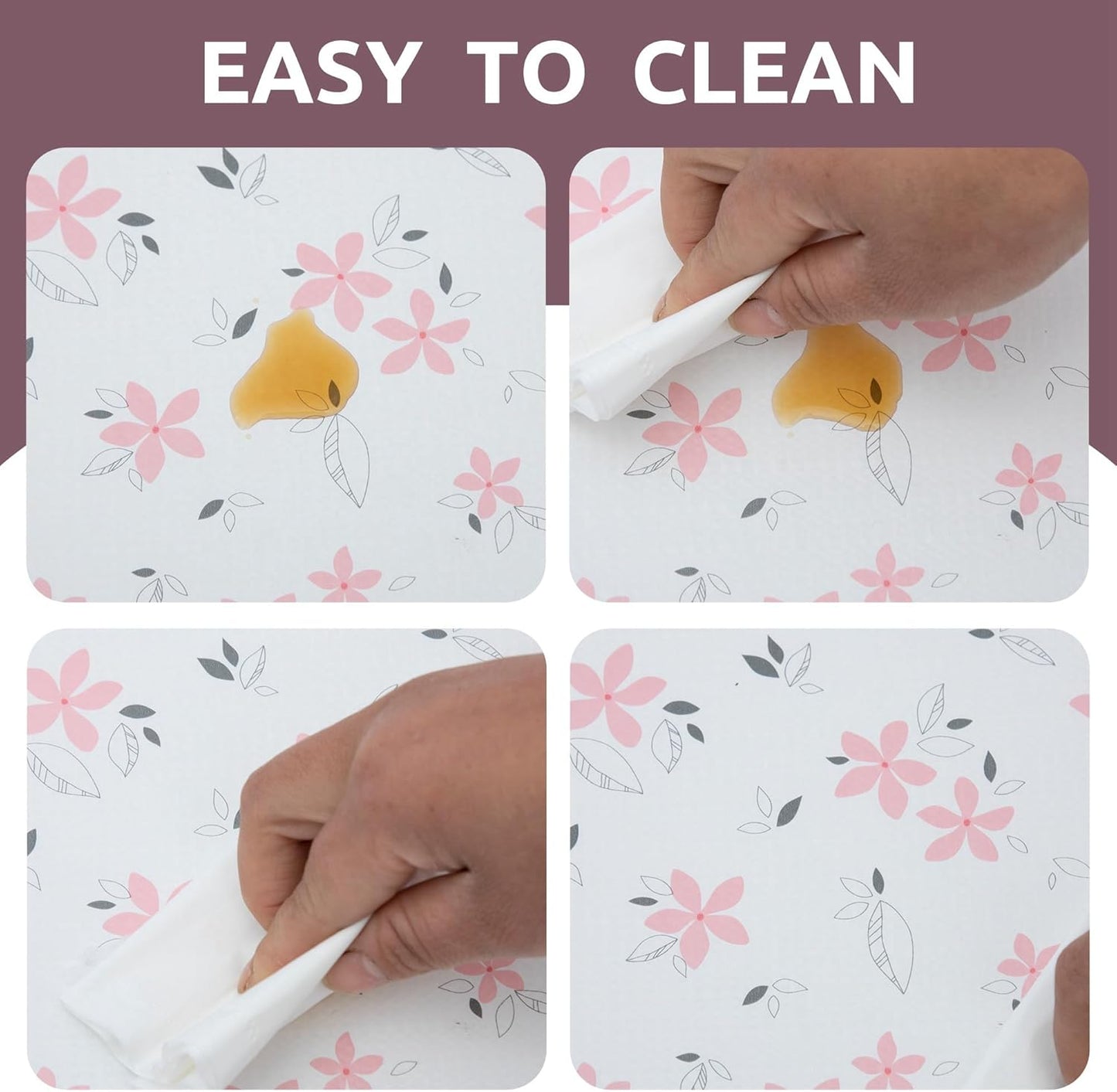 18" W x 96" L Floral Drawer and Shelf Liner for Cabinets, Non-Adhesive Strong Grip Non-Slip Flower Shelf Cabinet Kitchen Shelf Liners for Kitchen Cabinets