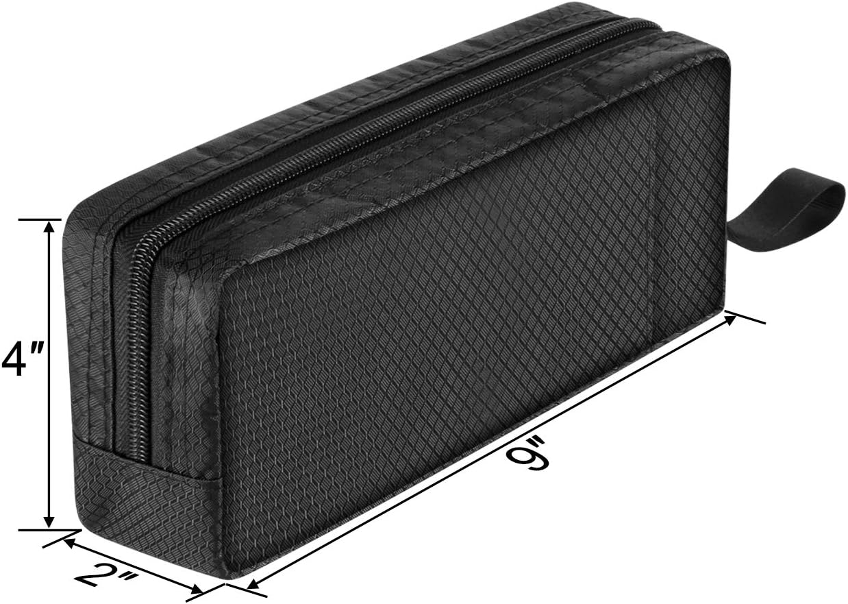 CM Travel Cable Organizer Case Portable Computer Accessories Zipper Mesh Pouch for Holding Laptop Mouse, Power Bank, USB, Adapter, Charger, Cellphone and Cosmetics (Case ONLY)