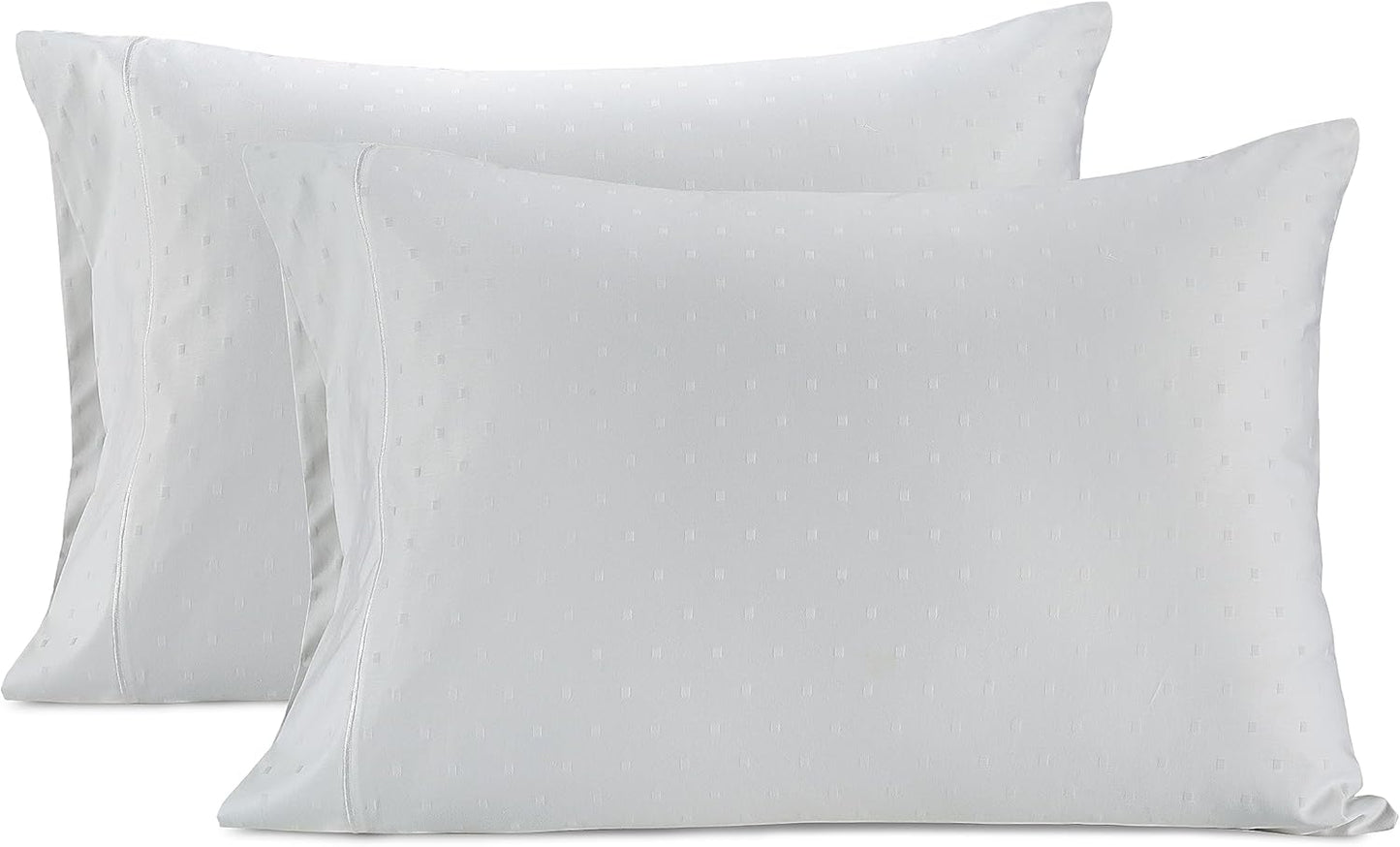 LANE LINEN Pillows Queen Size Set of 2, Soft 100% Egyptian Cotton, Cool & Smooth 1000 Thread Count Pillow Cases - Swiss Dot - White