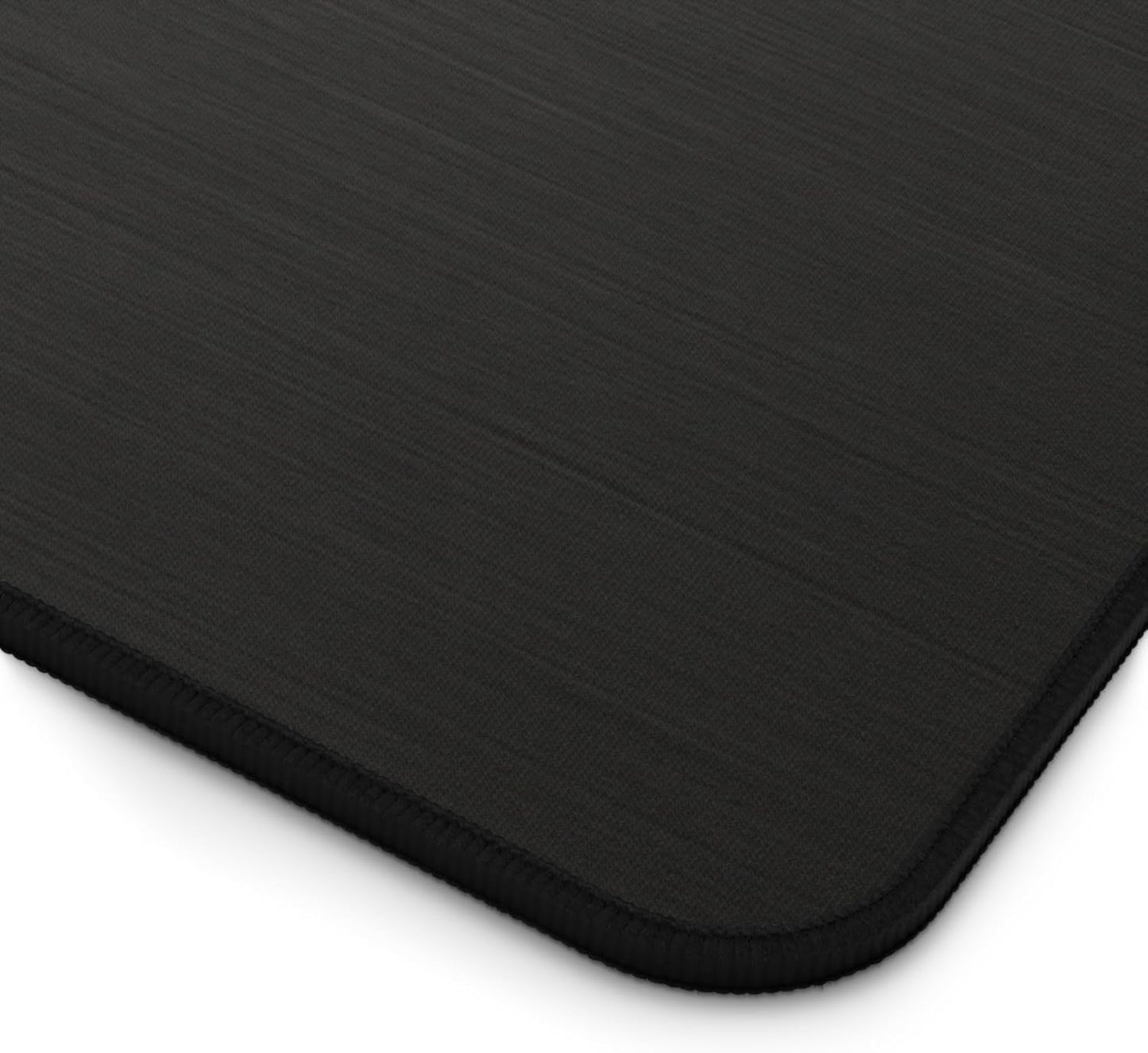 Brushed Metal Texture Desk Mat - Extended Mouse Pad & Desk Pad, Neoprene Surface, Non-Slip Rubber Base, Stitched Edges, Desk Protector for Keyboard & Mouse (Black, 12x18)