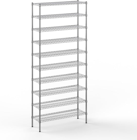 14" Deep x 42" Wide x 96" Height Wire Shelving Kit | 10-Tier | NSF Commercial Storage Rack Unit
