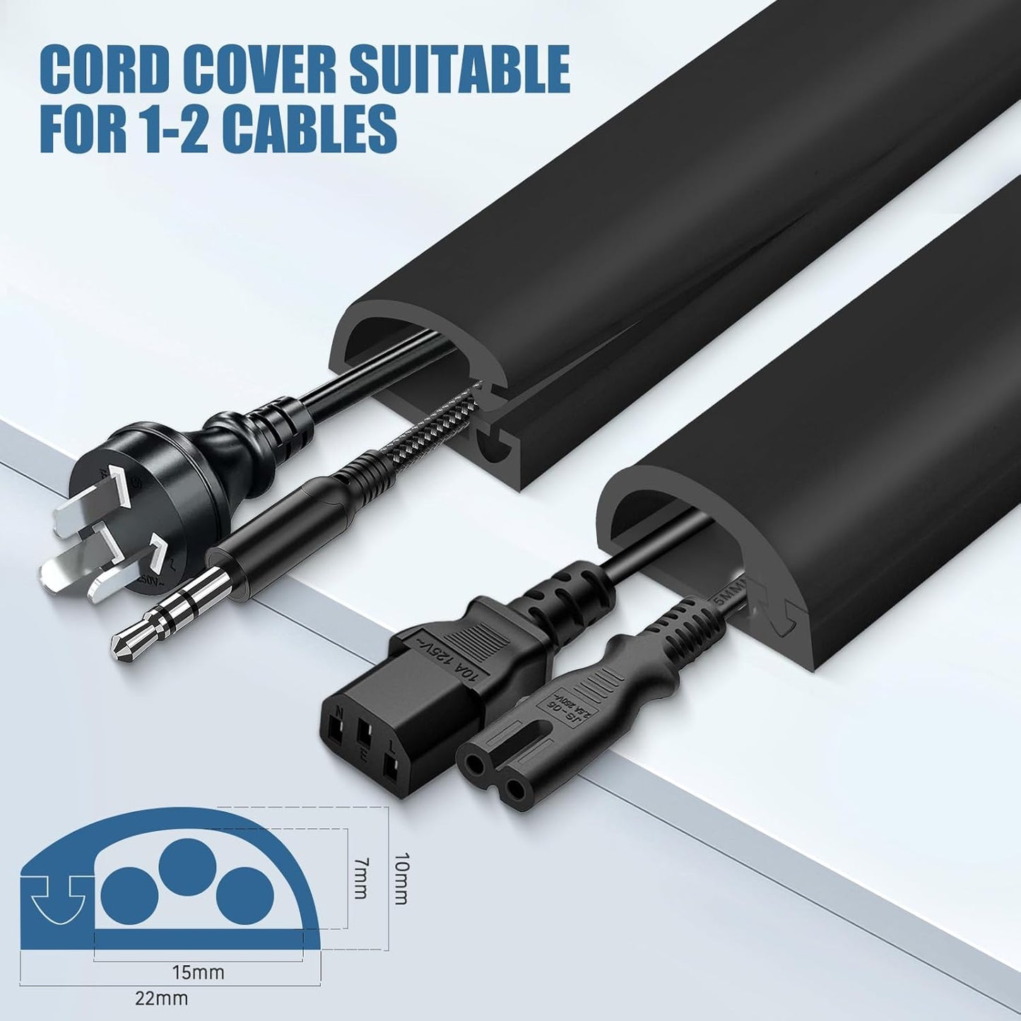 Silicone Wall Wire Hider, Side Open Wire Covers for Cords on Wall, 10FT Self-Adhesive Flexible Cord Hider for Mounted TV, Home Office, Cavity 0.63" W x 0.31" H