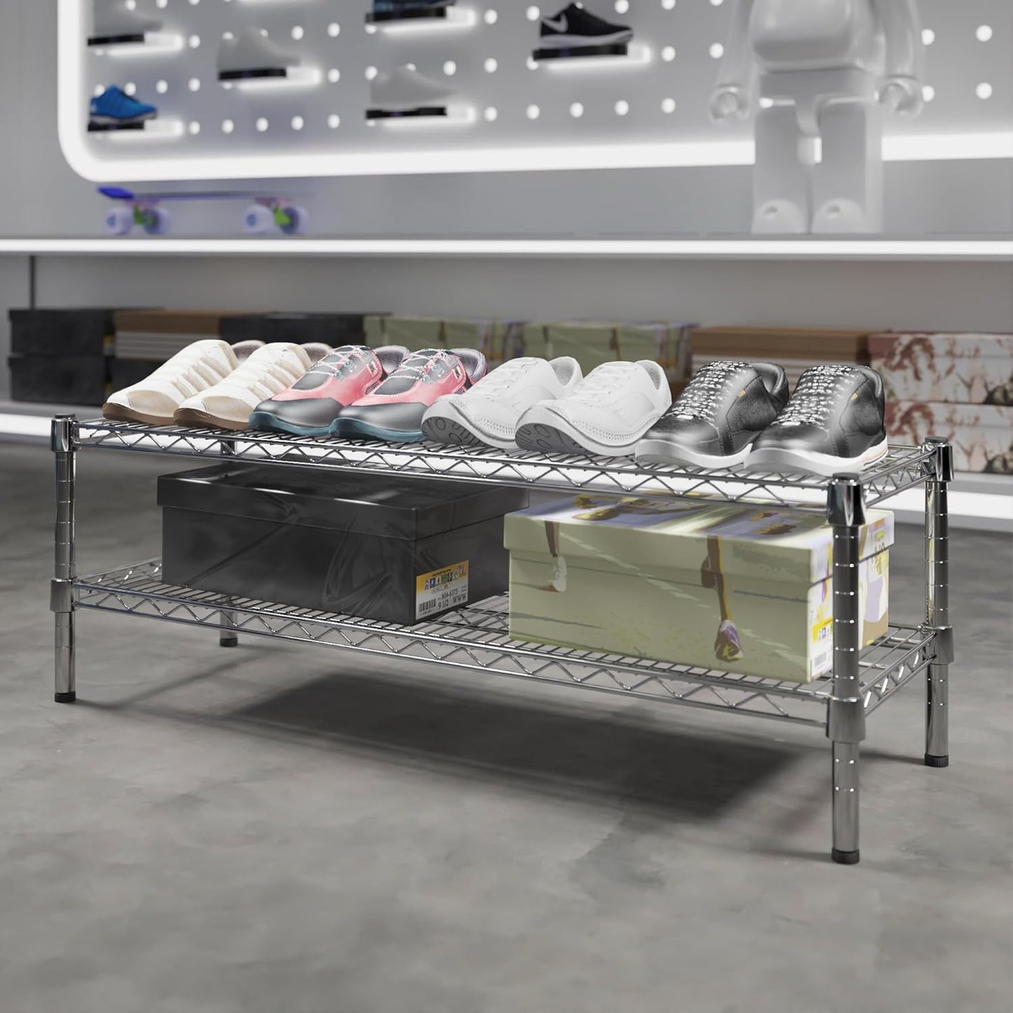 14" Deep x 42" Wide x 14" Height Wire Shelving Kit | 2-Tier | NSF Commercial Storage Rack Unit