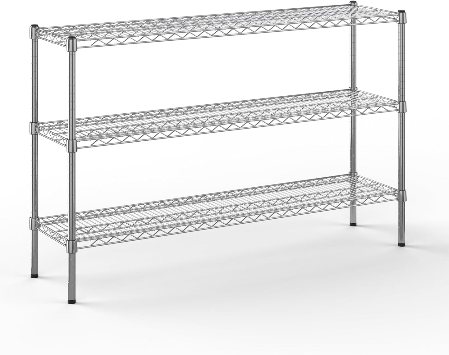 14" Deep x 54" Wide x 34" Height Wire Shelving Kit | 3-Tier | NSF Commercial Storage Rack Unit