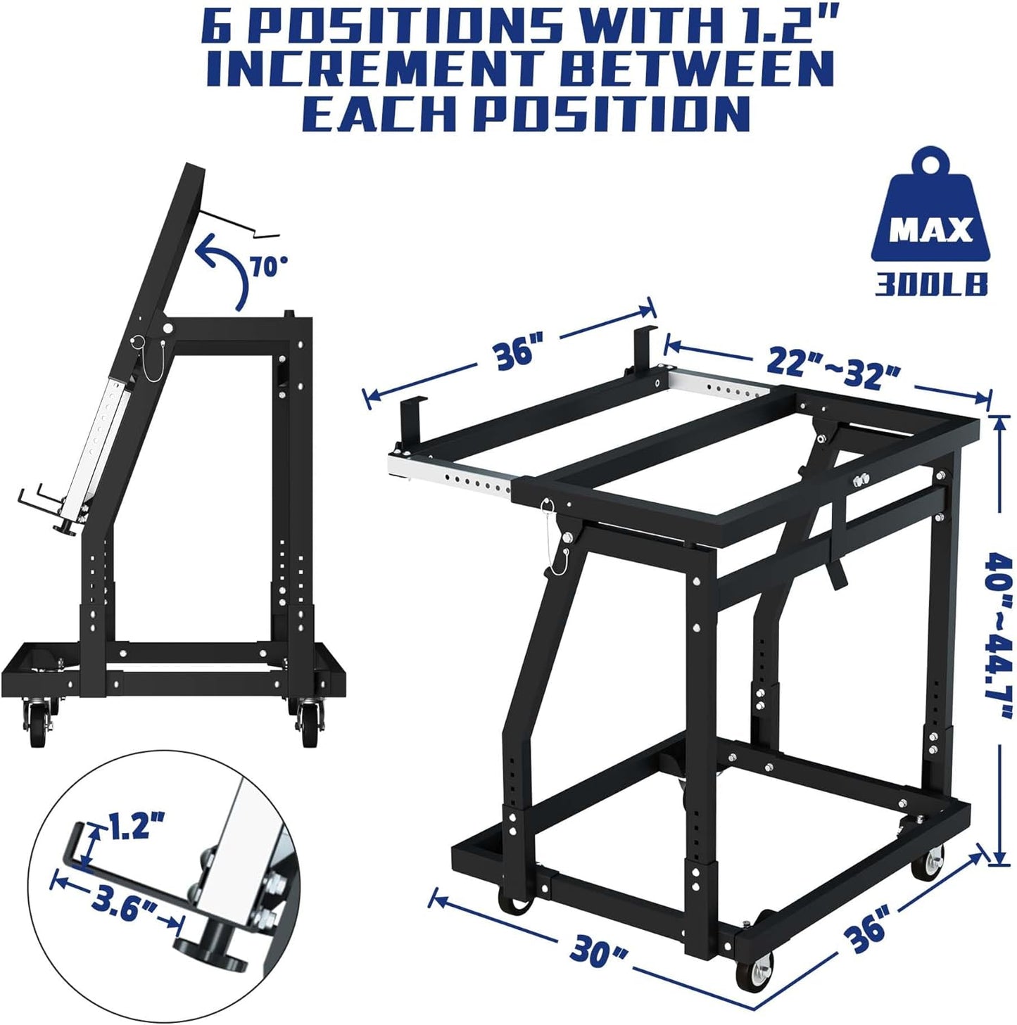 Panel Handler Cart and Shop Stand, Tilting Panel Cart with Rolling Casters, Tilting Panel Mover Mobile Workbench, Drywall Cart for Woodworking, Lumber Furniture Workshop, Warehouses, Garage