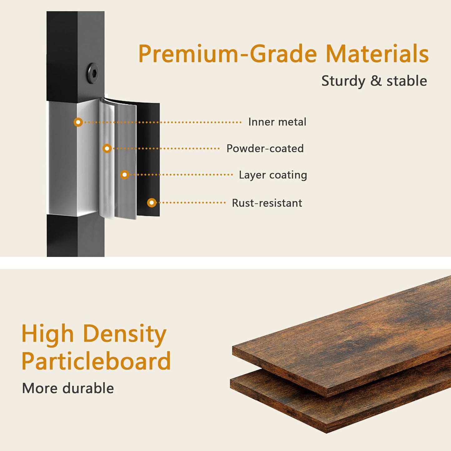 3-Tier Narrow Ladder Shelf with Drawer, Bathroom Floor Storage Shelf, Freestanding Tower Shelf Ladder Bookshelf Brown