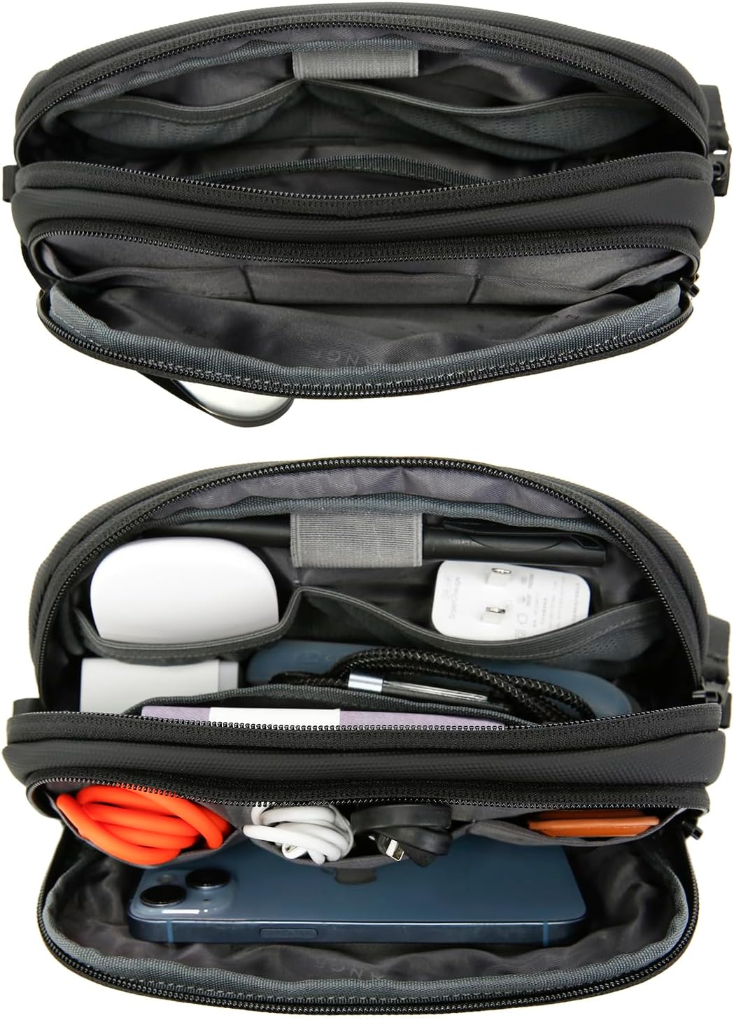BANGE Electronics Organizer Travel Case, Water Resistant Travel Bag, Tech Pouch Accessories Organizer for Cable,Cord, Phone, Cables, USB Flash Drive, Daily Items