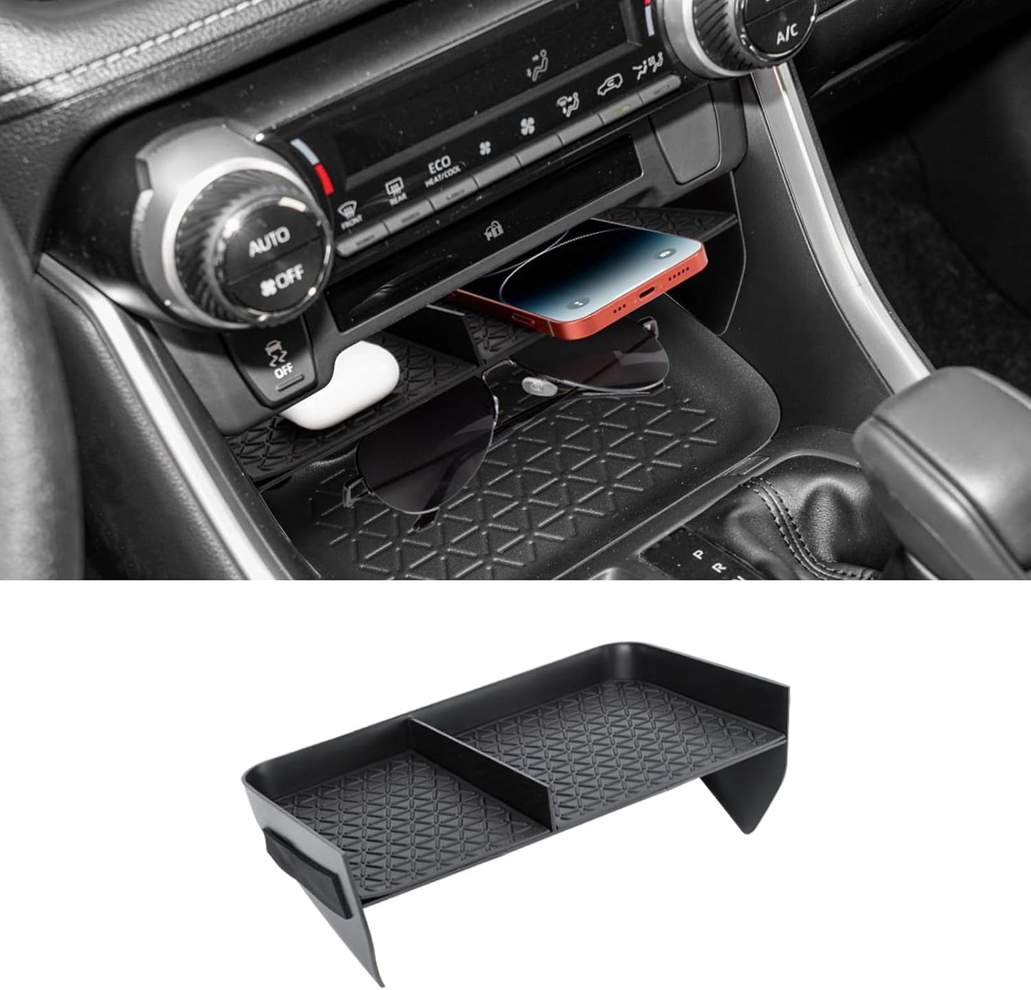 Center Console Organizer Compatible with Toyota RAV4 2024 2023-2019 Gear Shift Storage Tray Insert Divider Slot Box Secondary Interior Accessories
