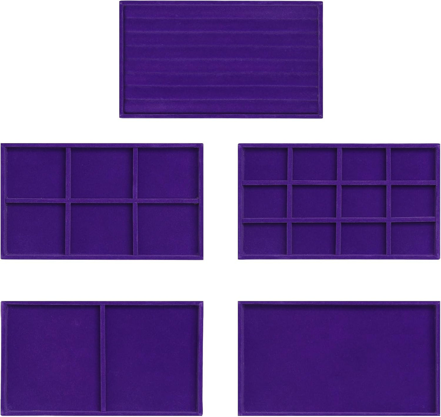 Frebeauty Extra Large Acrylic Jewelry Box for Women 5 Layers Clear Jewelry Organizer Velvet Earring Box with 5 Drawers Rings Display Case Necklaces Holder Tray for Women Girls(Purple)