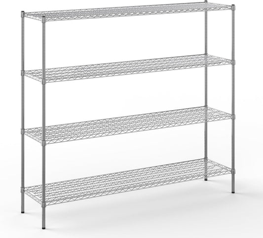 18" Deep x 72" Wide x 64" Height Wire Shelving Kit | 4-Tier | NSF Commercial Storage Rack Unit