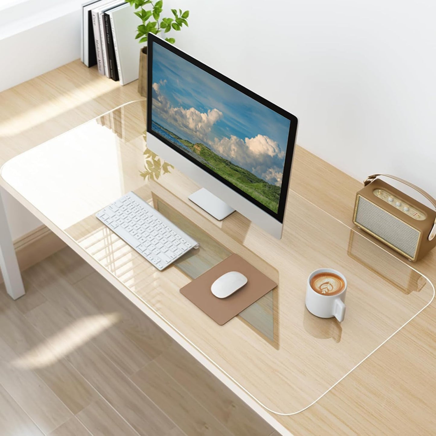 Clear Desk Mat, Non-Slip PVC Desk Protector Mat with Round Edge, Heat Resistant & Waterproof Clear Desk Writing Mat for Home and Office (47.2"*23.6")