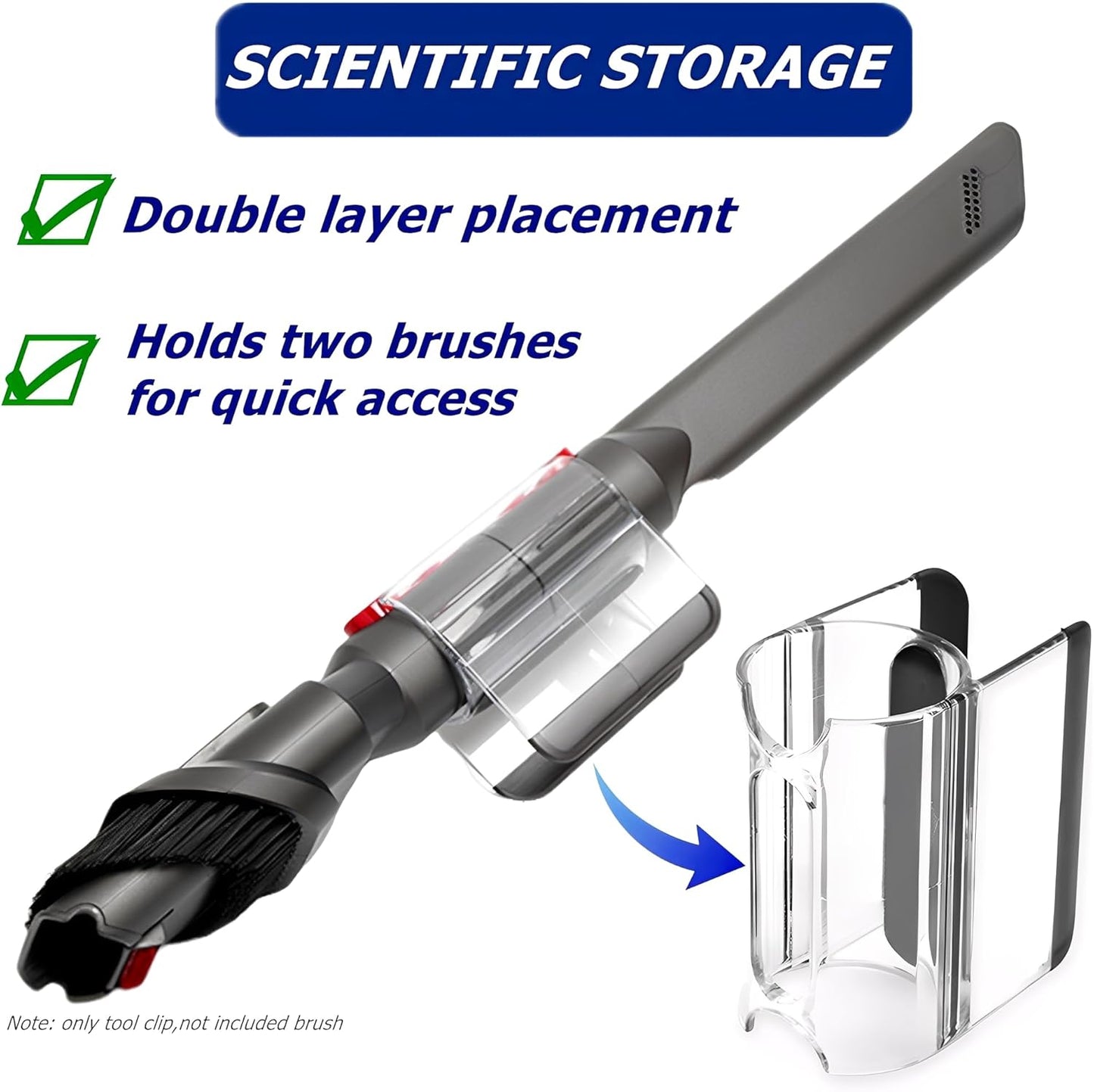 Accessory Holder Attachment Clip Compatible with V7 V8 V10 V11 Cordless Stick Vacuum Cleaner,Vacuum Attachment Storage Rack