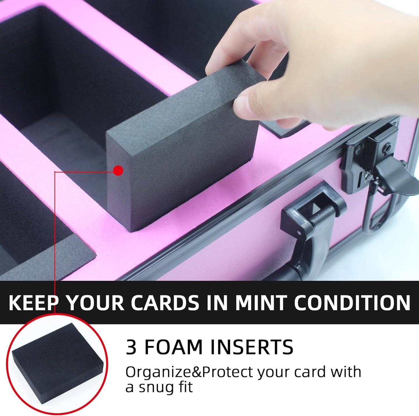 Graded Card Storage Box; Durable Sports, PSA Card Storage Case- Trading Card Storage Box - PSA Slab Case For Top Loaders (PINK, 14.17x11.2x7 inches)