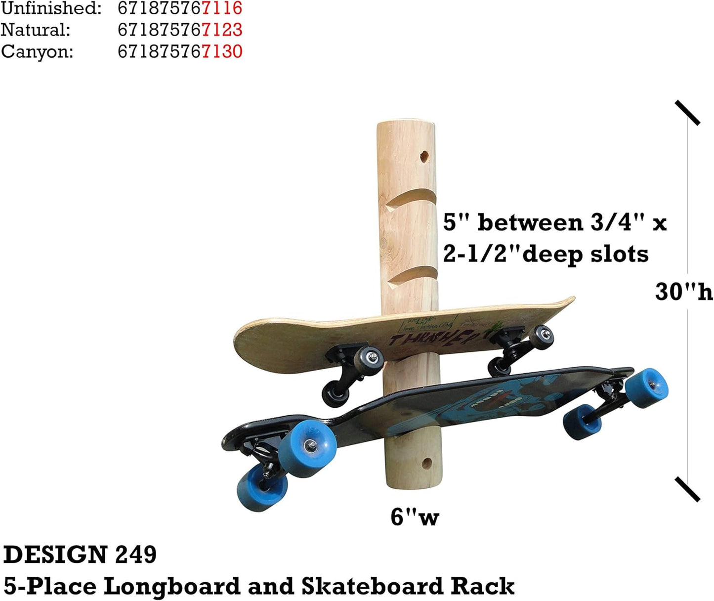 4-Place Longboards/Skateboard Log Rack, Vertical Snowboard Wall Mount, Indoor Longboard Skateboard Equipment Rack, Wakeboard Storage Racks, Longboard Holder Wall Mount for Garage
