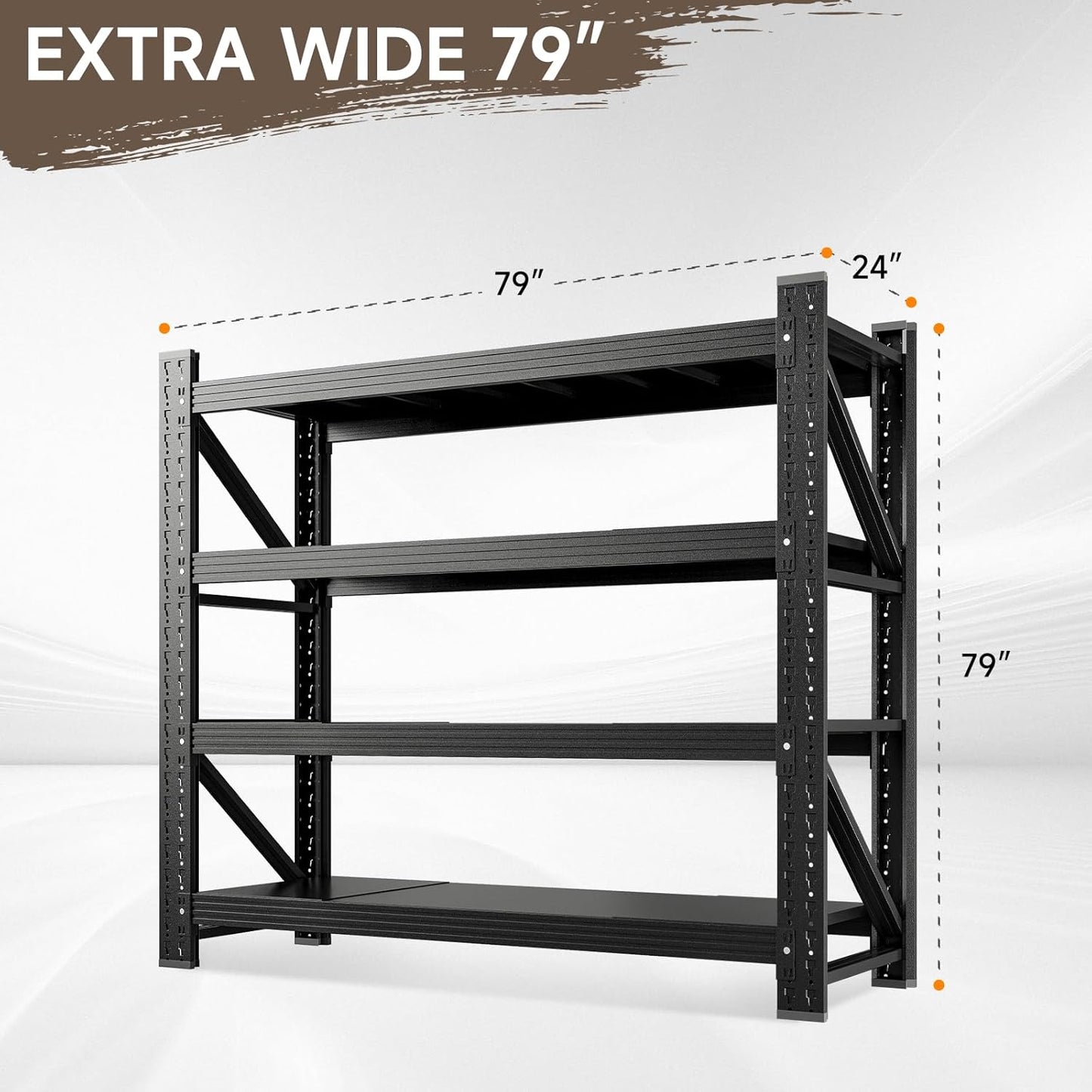 7000LBS Metal Garage Shelving Unit 79" W Storage Shelves Heavy Duty 4 Tier Adjustable Garage Storage Racks Industrial Shelving Utility Rack Shelf for Warehouse/Basement 79" Wx24 Dx79 H
