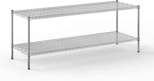 24" Deep x 72" Wide x 27" Height Wire Shelving Kit | 2-Tier | NSF Commercial Storage Rack Unit