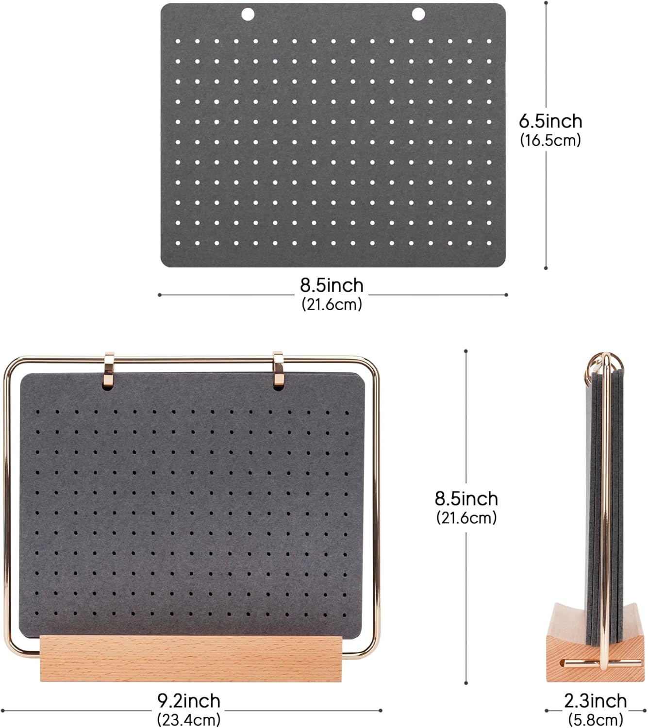 PACMAXI Display Organizers, Brooch Holder, Enamel Pin Pages for Store 180+ Pins, Collection Storage Calendar Wooden Stand With 6 Pages (Not Include Any Accessories) (Grey)