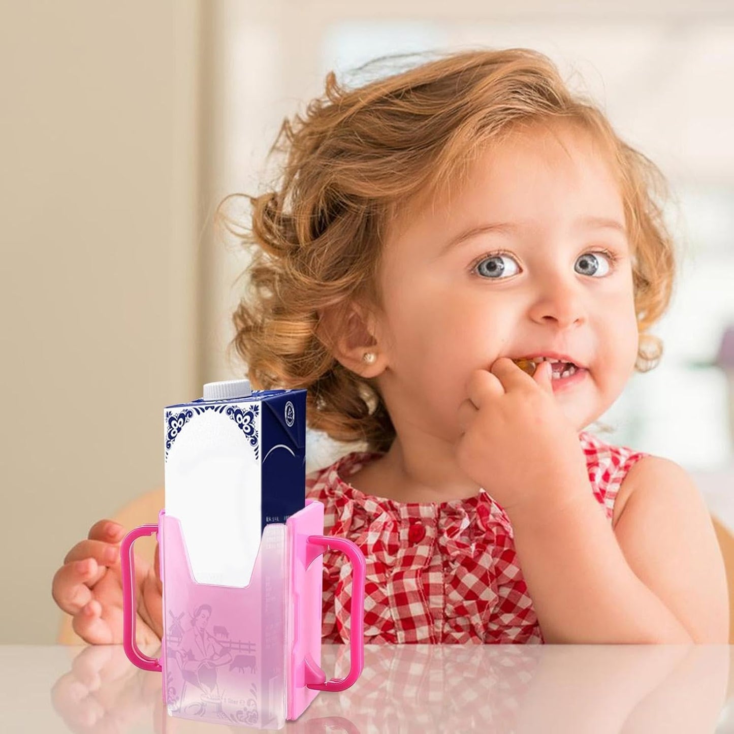 Juice Bag Holder - No Holder for Milk Box,Portable Juice Bag Length Adjustable, Spill Proof Milk Carton Holder for Home, Car, Traveling
