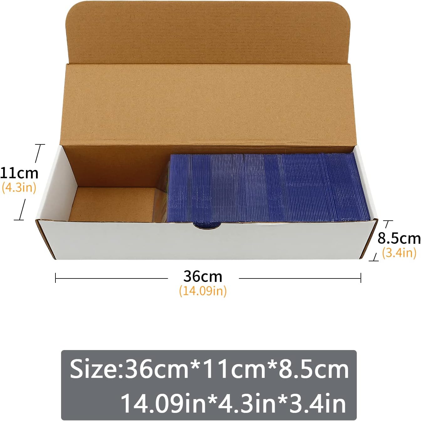 Trading Card Storage Box,2-Pack-1600 Count Corrugated Cardboard Box With PKMN/Mtg/Magic/TCG Storage and Collection,Labels For PKMN Card Storage Box (White, 2-Pack)